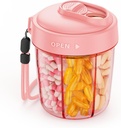 AUVON velike tablete Dispenser za shranjevanje 7 Različni dodatki, potovalne tablete Organizator z anti-Mix Design, tablete steklenica z široko odpiranje in drsnik Lid enostaven za uporabo, Vključuje 20 Blank Nalepke, roza