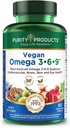 Izdelki čistosti Omega 3-6-9 Veganska in Vegetarian Formula - "5 v 1" Kompleks eteričnih maščobnih kislin - znanstveno oblikovano rastlinsko bazirano Omega 3 6 9 Essential Maščobne kisline (EFA) - iz (60)