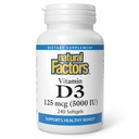 Naravni dejavniki, vitamin D3, 5.000 i.e., Podpira skupno, zdravje kosti in imunskega sistema, 240 število (paket po 1)