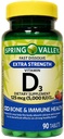 Ekstra jakost Vitamin D3 hitro raztopi tablete prehransko dopolnilo, 125 Mcg (5.000 i.e.), jagodni okus, 90