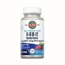 KAL Vitamin B-6 B-12 Metil Folate ActivMelt, Vitamin B dodatek, Zdravje srca, Energija in rdeče krvne celice Podpora z metil B12 in DFE Folna kislina, Natural Berry aroma, 60 Serving, 60 Micro Tabs