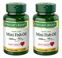 Narava Bounty Mini ribje olje Mehurčki 1290 mg, Omega-3, Podpira zdravje srca, Odor-Less, 90 Mini Prevlečeni softgels - Pakiranje 2