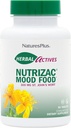 Natures Plus Herbal Actives NutriZAC Mood Food - 300 mg St Johns Wort, 90 Veganske bi-Layered tablete - Maksimalna moč naravna Mood Booster - Vegetarian, Gluten-free - 90 Serving