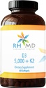 RHMD D3 5000 + K2 prehranski dodatki (60 kapsul)
