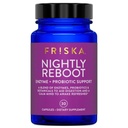 FRISKA Nightly ponovno zagon Enzyme in probiotiki dodatek, spodbuja boljše prebavljanje in spanje, podpira Gut zdravje za moške in ženske, melatonin, kamilice, 30 kapsul