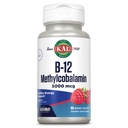 KAL Vitamin B12 Metilcobalamin 5000mcg, Zdrava energija, Presnova, Živčna in rdeča podpora krvnih celic,* Hitra Dissolve ActivMelts, Optimalna absorpcija, Naravni Raspberry Flavor, 90 Servings, 90 Micro Tabs