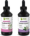 Boljši paket spanja - Maxx Herb Passion Flower Extract + Valerian Root Extract - za sprostitev in obvladovanje stresa, Alkohol-brez - (1 vsak) 4 Oz steklenica (60 strežbe)