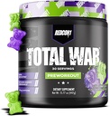 REDCON1 Skupna vojna pred vadbo, Sour Gummy Bear - vsebuje 320mg kofeina iz zelenega čaja, Juniper & Beta Alanin - Preddelajte z aminokislinami za povečanje črpalke, energijo + vzdržljivost (30 strežajev)