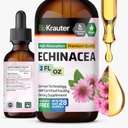 BIO KRAUTER Echinacea Tinkture - naravna podpora imunskega sistema - Echinacea dodatek - Veganske, Alkohol & Sladkor brez kapljic - 2 Fl.Oz.