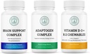 Vitalnost & um Wellness Trio Bundle - Brain Support Complex, Adaptogen Complex, in vitamin D3+K2