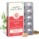 Happy Cultures Zbogom plin, Žvečljivi plin Relief Kapsule za digestivno zdravje, napihnjenost in prebavne motnje s Simeticone 50mg - 30 Žvečilni