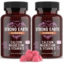 YUM-V'S Strong Earth Kalcij, Magnezij, Vitamin D3 Gumies - Vitamin Gumies Kalcijev dodatek za močno zdravje kosti Gumies - Kosher 90 Število (Pack of 2)