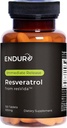 Endur Resveratrol, zdravo staranje in kardiovaskularna podpora dodatek, Instant release Antioksidant Grozdni izvleček kože, Gluten Free, 100mg (150 tablet)