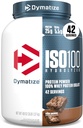 Dymatize ISO100 Whey Protein Powder Isolate, Fudge Brownie, 25 g beljakovin, 3 funti, 5,5 g BCAA, manj kot 120 kal., Gluten brez, 1 g maščobe, 1 g sladkorja, 2 g ogljikovih hidratov (42 servivov)