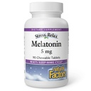 Stres-Relax Melatonin 5 mg z naravnimi dejavniki, naravni spanec pomoč, Ponastavi cikel spanja-Wake, 90 žvečljivih tablet (90 obrokov), Peppermint Flavor
