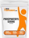 BulkSupplements.com Fosfatidilserin v prahu - fosfatidilserin dodatek, Izvira iz sojinih zrn - 300mg na serviranje (60mg fosfatidilserina), 500g (1,1 lbs) (Pack of 1)