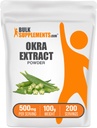BulkSupplements.com Okra Extract Powder - Okra dodatek, Vir fiber, Zeliščni dodatek - Vegan & Gluten Free, 500mg na Serving, 100g (3.5 oz) (Pack of 1)