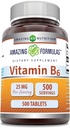 Neverjetne formule Vitamin B6 (Piridoksin) 25 Mg dodatek 