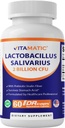 Vitamat Lactobacillus Salivarius 2 milijarda na DR kapsulo - 60 Count - Prebavna podpora - Izdelana s prebiotično inulin Fiber (1 steklenica)
