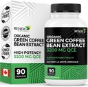 Renew Actives Visoka moč zelena kava fižol ekstrakt - 800mg na Serviranje zelena kava fižol ekstrakt s 50% klorogene kisline za antioksidant koristi - Izdelano v Kanadi - 90 Veganske kapsule