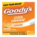 Goody's Pain Relief praški, Dodatna moč Glavobol Powder Cool Orange, 24 ct (paket po 1)