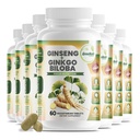 GreeNatr Ginko Biloba & Panax Ginseng dodatek - Red Ginseng Možganski dodatek za spomin in fokus - Ginkgo Biloba dopolnila za dober vid, imunski sistem in izboljšan pretok krvi - 12 steklenic