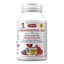 ANDREW LESSMAN Resveratrol-100 z zelenim čajem 100 grozdnih semen 100 Granatno jabolko 100mg - 360 kapsul - štirje močni, zaščitni antioksidanti.