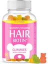 Las Biotin Gumies Vitamini 10000mcg - Biotin dodatek za zdravo, močnejši, lepe lase & nohti, Non-GMO, Žvečljivi Veganski lasje Gumiji za ženske & moške - 60 Gummy