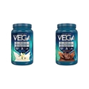 Vega proteini & zeleni čokolada, čokolada + vanilja (25 obrokov vsak) - rastlinski beljakovinski prašek, keto-prijateljski, brez glutena, nemaščobni, veganski, nesojini, ne gensko spremenjeni organizmi, laktoza brez