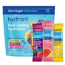 Hydrant - Hydration Powder Variety Pack, 30 Individual Sugar-free Instant Rehidracijski paketi elektrolitov - Zero Sugar Drink Mix za vsakodnevno uporabo, potovanja in vaje
