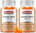 Berberine s Ceylon Cinnamon dopolnilom - Berberine Gumies, Organske Berberine HCL 1200 mg za odrasle, Podpora imunskega sistema, sladkor brez, brez GSO, brez glutena, 120 Gummies