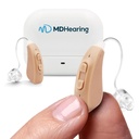 MDHearingAid Aid Aid Shue Aid Aid (par), OTC polnilni, kristalno jasno digitalni zvok z MDHearing, kot nalašč za očala, skoraj nevidni