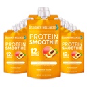 Oblikovalec Wellness Protein Smoothie, Real Fruit, 12g Protein, Nizka karb, Nič dodanega sladkorja, Gluten-free, Ne-GMO, Brez umetnih barv ali arom, Peach Mango, 12 Število