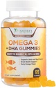 Omega 3 Ribje olje Gumies - Heart Healthy Omega 3 Gummy dodatek z visoko absorpcijo DHA & EPA, Dodatna moč Joint & Brain Support, Okusno Orange Flavor Fish Oil Nature Vitamin - 120 Gumies