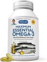 ANDREW LESSMAN Maximm Essential Omega-3 Mint - 30 Softgels - Ultra-Pure, Omega-3 Oils. Visoka DHA, brez želodčne vstaje, brez onesnaževalcev, brez živega srebra. Majhen, enostaven za požiranje softgels