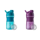 BlenderBottle 20-ounce SportMixer Shaker steklenice z BlenderBall žice Whisk, Plum in Teal