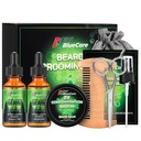 Beard Care Kit - vsebuje (1) vsako od Bradavičastih olj (Sandalwood & Neodštekani), Biotin Beard rastni balzam, Comb in škarje za Grooming in Trimming - Brada nega očka darila za moške On oče mož