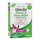 Naravne poti Alergija+Sinus Relief Žvečilni, Umcka, Sneesing*, Runny Nose*, Glavobol*, Kašelj, Congestion, No Fenilefrine, Neumivanje, Češnjeva aroma, 20 Žvečljive tablete (Packaging May Vary)