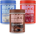 Srečna vikinška čokolada, Vanilla in jagodni prah, ki jih Venus Williams, 20G beljakovine, Nizki ogljikovi hidrati, Keto, Vegan, Gluten-free, Superfoods, Popolna mesna zamenjava, 3 Kanistri (24 oz. Vsaka)
