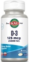 KAL Vitamin D3 5000 i.e. softgels (125 μg), aktivna oblika vitamina D, kalcijeva absorpcija, zdravje kosti, imunski dodatek, tekoči polnjeni aktivGels, izdelan brez soje, 90 servingov, 90 softgels