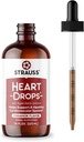 Strauss naravne srčne kapljice – naravna omela & stara česen Extract Heart Health Supplement – Pomaga ohraniti zdravo kardiovaskularni sistem – Vegan & Non-GMO – Cimet arome – 225 ml steklenička