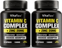 Vitamin C dodatek 2 Pakiranje (120 Veggie Kapsule) - 1500mg z cinkom 20mg - Največja absorpcija Vitamin C Imunska podpora kompleks - Vitamin C Kapsule in cinkovi vitamini za odrasle, Vit C Imunska pomoč Vegan