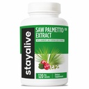 STAY ALIVE Saw Palmetto Extract Kapsule w/Cranberry & Bučno seme, 120 Veganske tablete za lase, U.T & prostate, Pure Saw Palmetto za moške in ženske, Ne-GMO, Gluten brezplačno Bučno seme dodatek