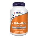 NOW Foods Supplements, L- citrulin 750 mg, podpira beljakovine Presnova*, aminokisline, 180 Veg kapsule