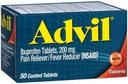 Advil Pain Reliever/Fever Reducer, 200 mg, 50 obloženih tablet.