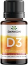 Swanson Vitamin D3 Tekoče kapljice 400 Iu (50 μg) 1 fl Ounce (29,6 ml) Tekoča
