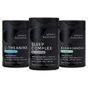 Sports Research Sleep Complex Melatonin-free Vegan kapsule, dvojno moč L-Theanine dodatek za fokus, sprostitev in opozorilo in Ashwagandha Softgels za sprostitev, mir in spanje podporo