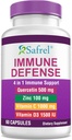 Safrel močna imunska podpora, Quercetin 500 mg, cinkov pikolinat100 mg, VitamatiC 1000 mg, vitamin D3 1000 i.e., 60 kapsul, 1 mesec oskrba 