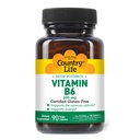 Country Life Vitamin B-6, Visoka moč, Podpira energijo in živčni sistem, 200mg, 90 Veganske kapsule, Certified Gluten Free, Certified Vegan, Certified Halal...