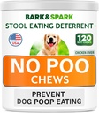 BARK&SPARK NO Poo obravnava - Prevent Dog Poop Jedo - Koprofagija Zdravljenje - Stool Jedo Deterrent - Probiotiki & encimi - Prebavno zdravje + dih Aid - 120 Soft Chews - ZDA Made - Jetra